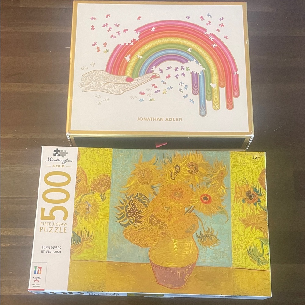Jonathan Adler Rainbow Puzzle and Van Gogh Sunflowers Puzzle